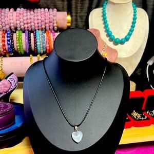 Moonstone heart necklace